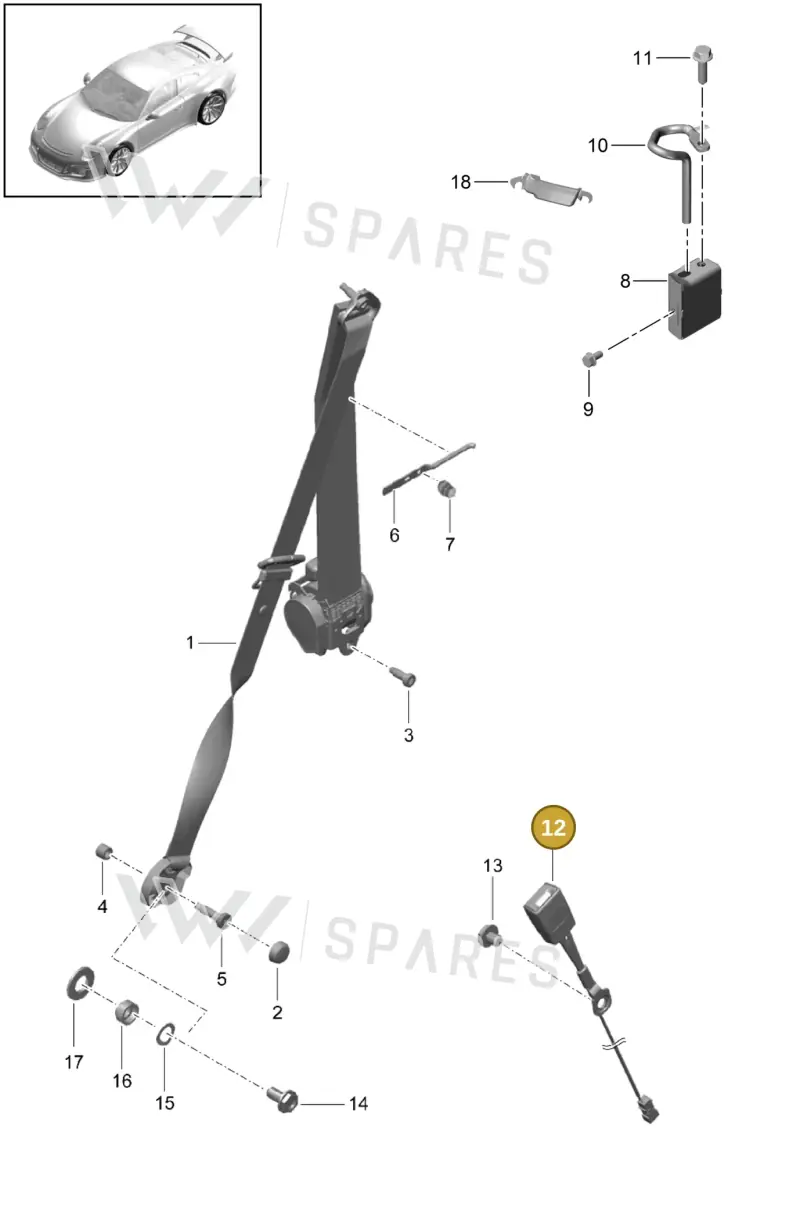 99180318402 — Porsche 911 (2013-2020) diagram p41812000, position 12