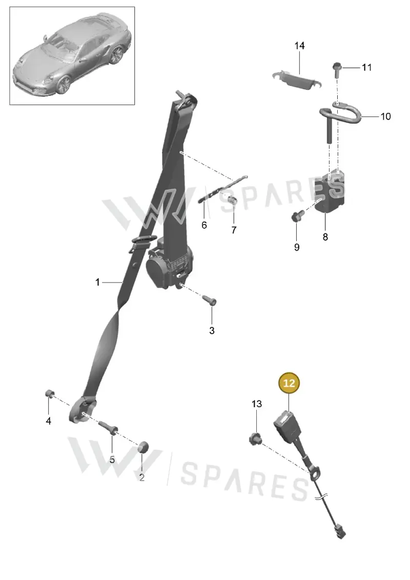 99180318402 — Porsche GT2 RS Clubsport (2013-2020) diagram p42812000, position 12