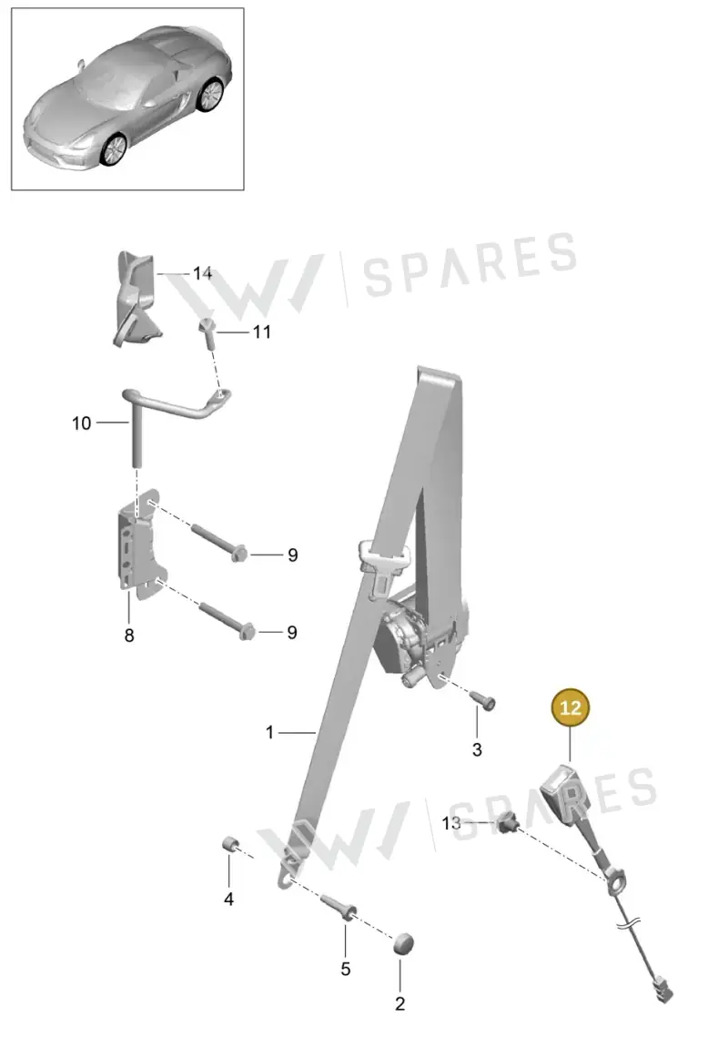 99180318402 — Porsche Boxster Spyder (2015-2016) diagram p46812000, position 12