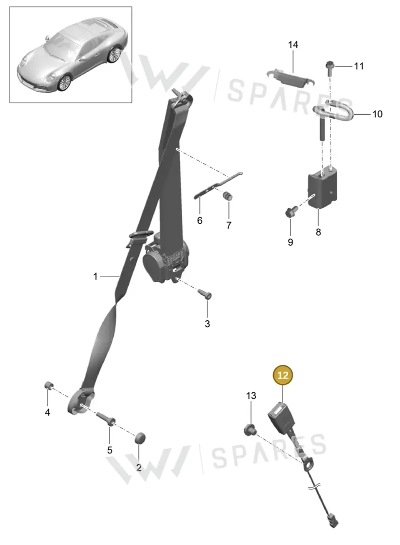 99180318406 — Porsche 911 (2016-2019) diagram p47812000, position 12