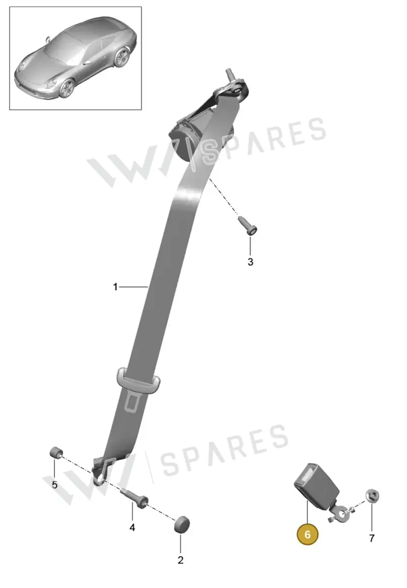 99180318600 — Porsche 991 Carrera 4 (2011-2016) diagram p38812005, position 6