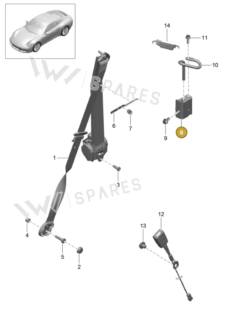 99180358100 — Porsche 911 (2016-2019) diagram p47812000, position 8