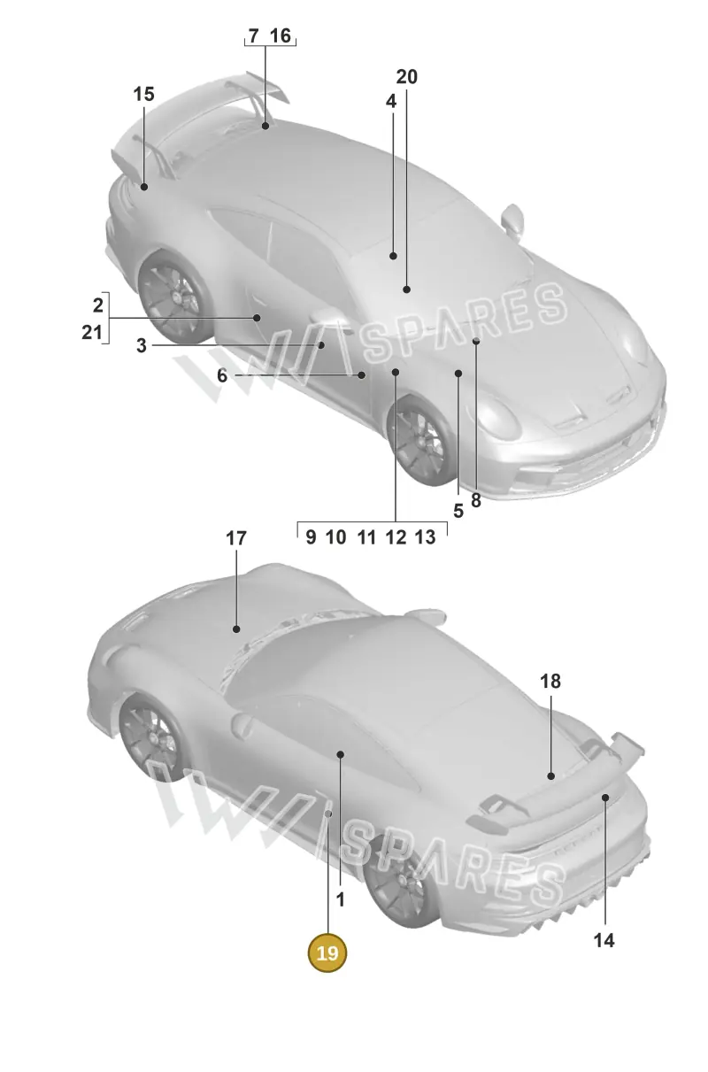 992010000R — Porsche 911 (2021-2022) diagram p59003000, position 19