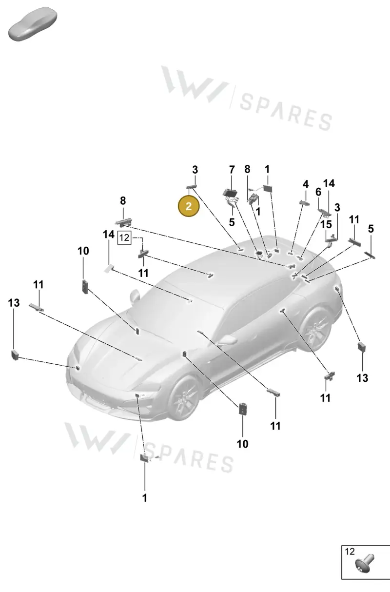 992035225A — Porsche Taycan Sport Turismo (2023-) diagram p64911300, position 2
