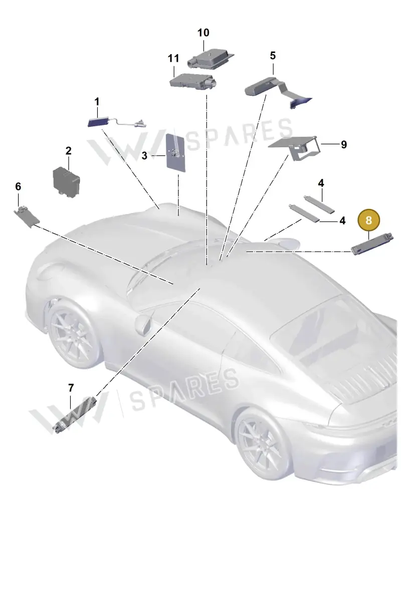 992035225A — Porsche 992 Carrera Coupe (2024-) diagram p63911200, position 8