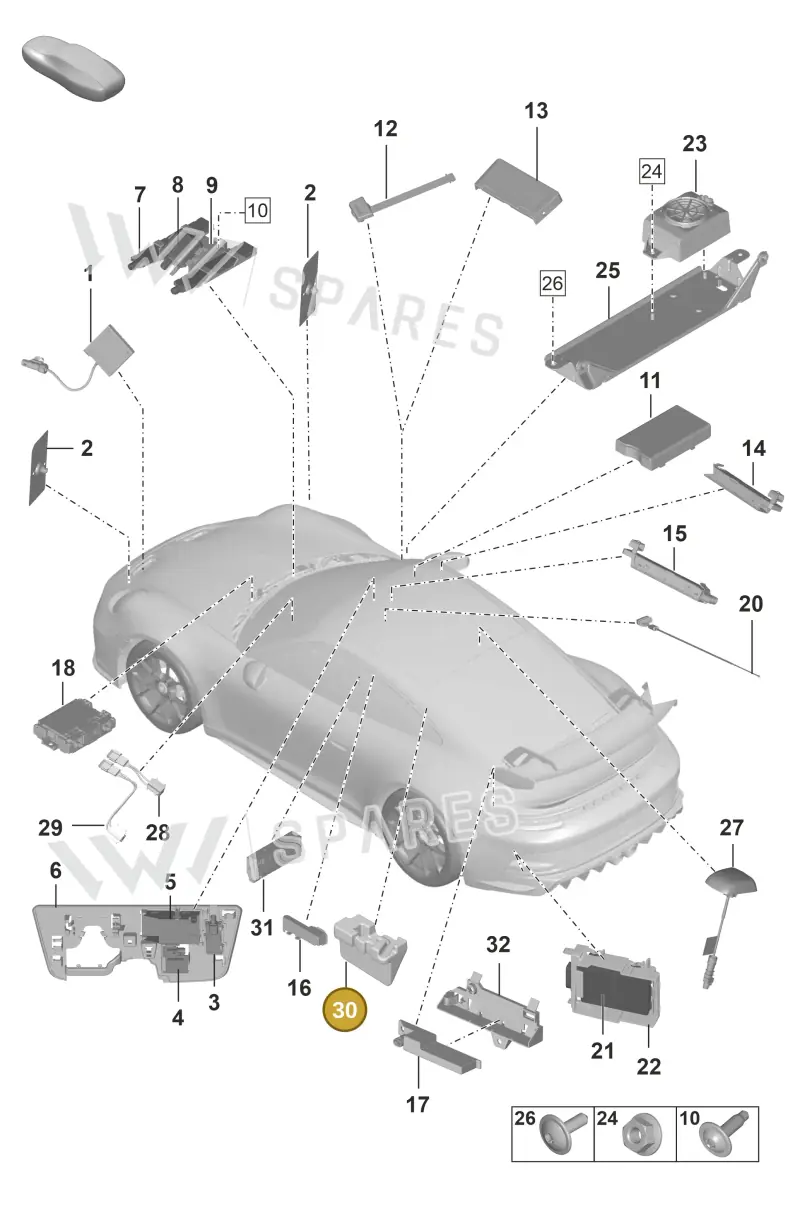 992035317 — Porsche 911 (2021-2022) diagram p59912000, position 30
