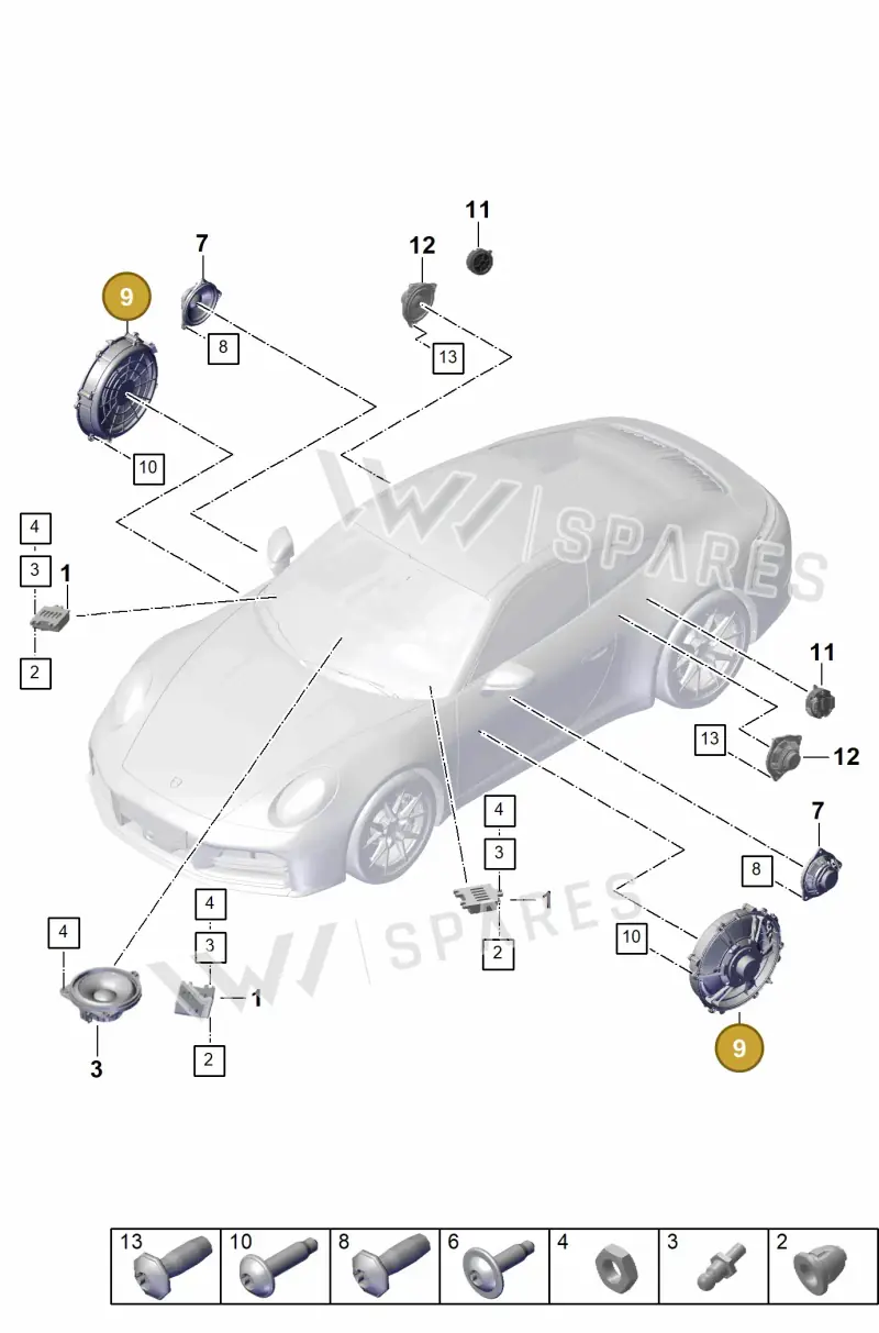 992035454D — Porsche 911 (2024-2025) diagram p63914200, position 9