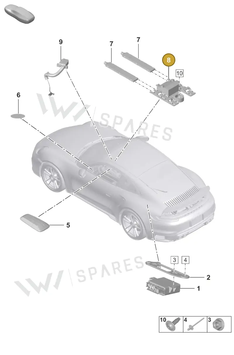 992035595A — Porsche 992 Sport Classic (2020-) diagram p57901070, position 8