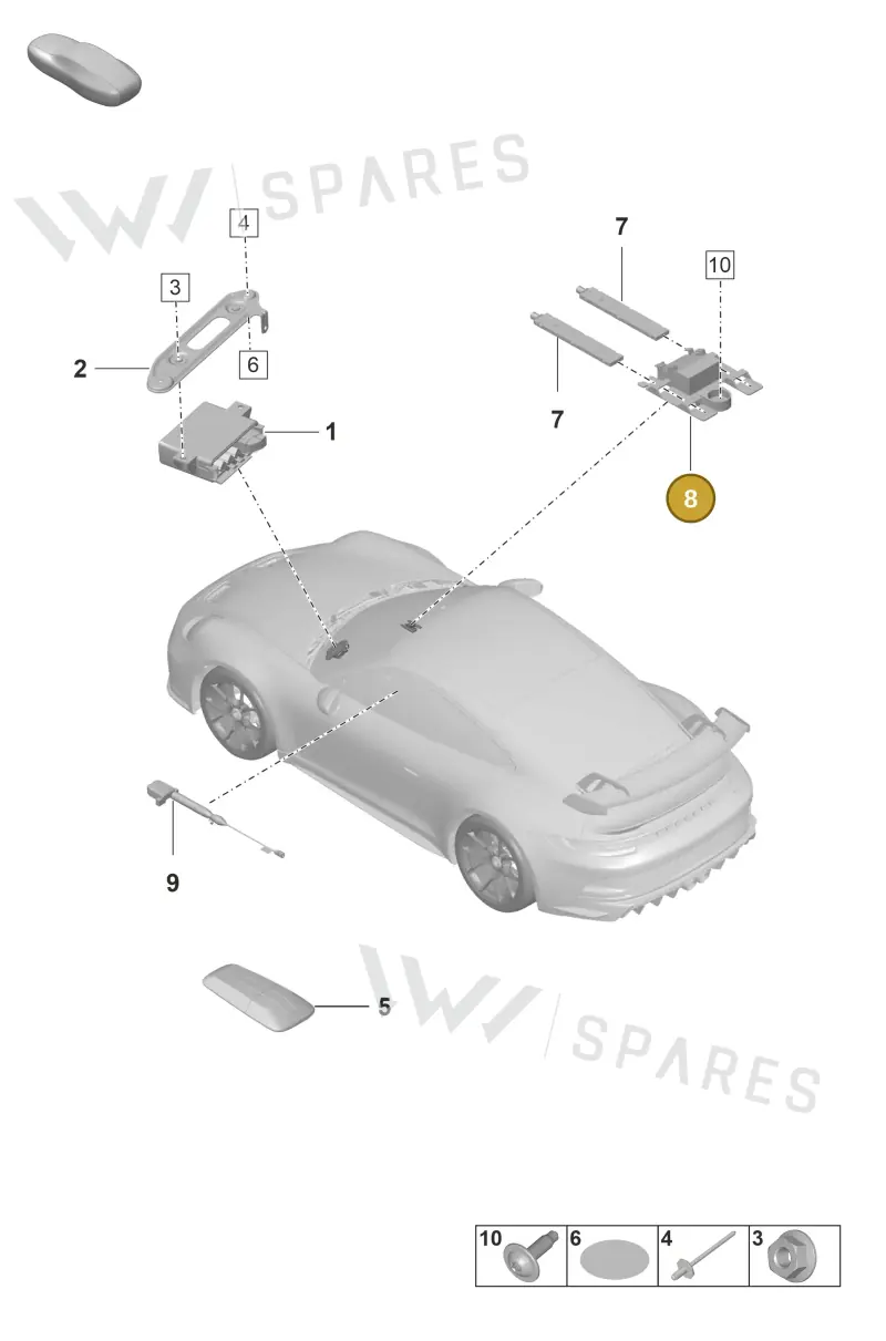 992035595A — Porsche GT3 RS (2021-) diagram p59901070, position 8