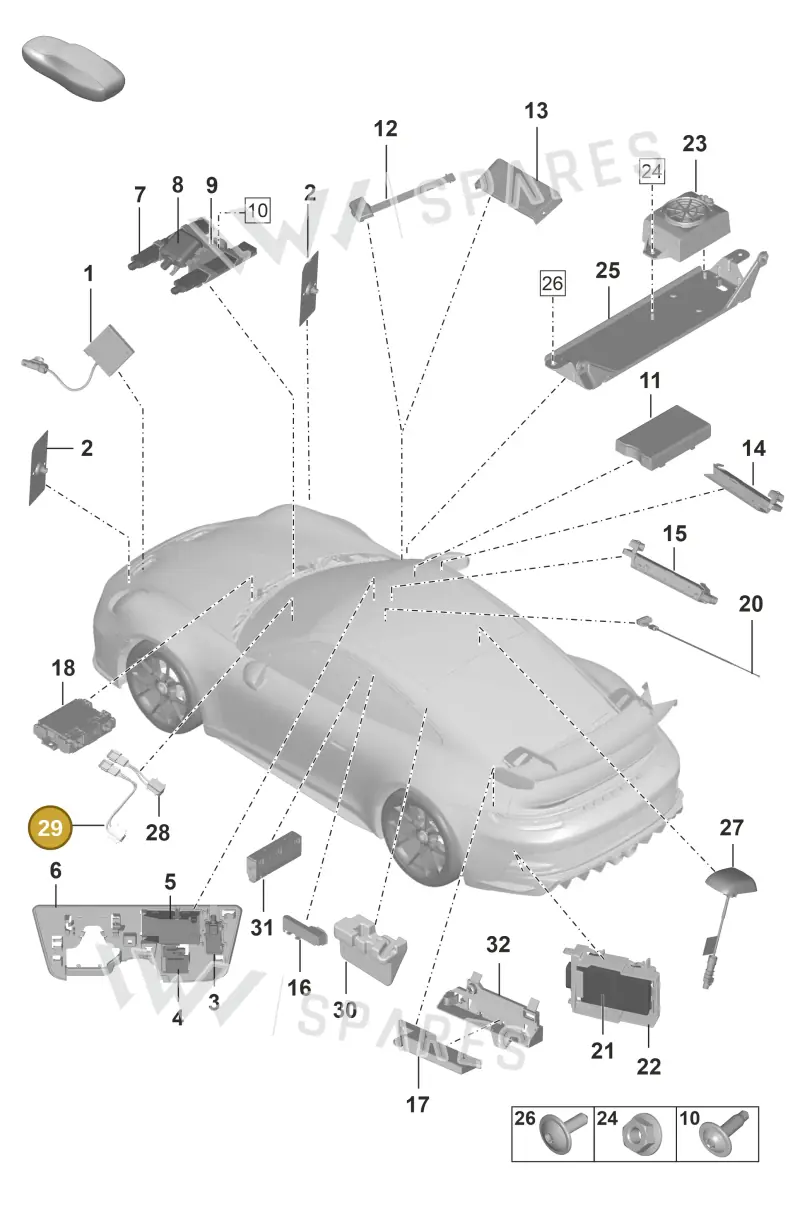 992035711B — Porsche GT3 RS (2021-) diagram p59912000, position 29