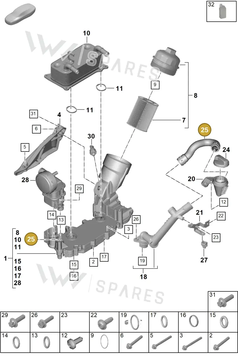 992115310A — Porsche 911 (2024-2025) diagram p63104100, position 25