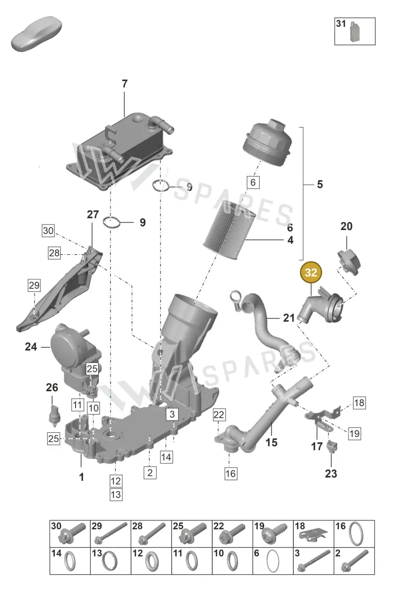 992115653B — Porsche 911 (2018-2024) diagram p53104100, position 32