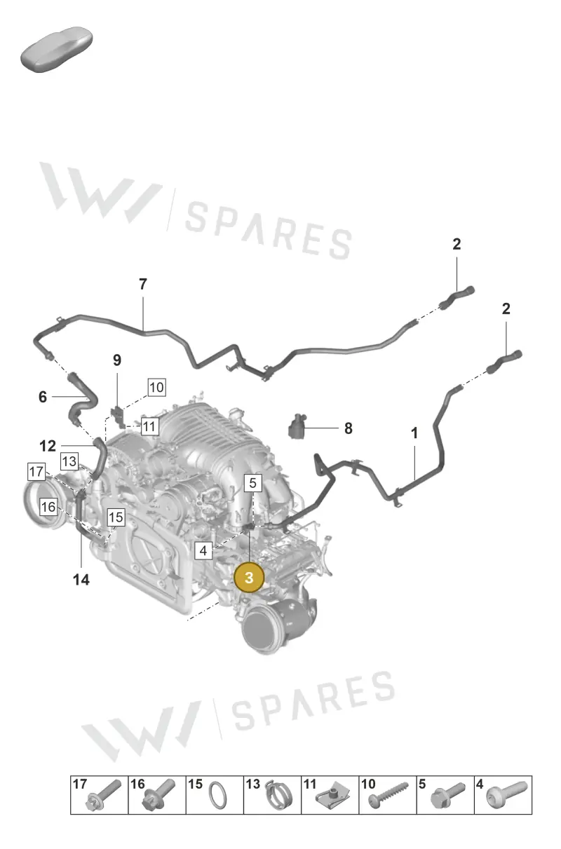 992121239 — Porsche 911 (2021-2022) diagram p59105500, position 3