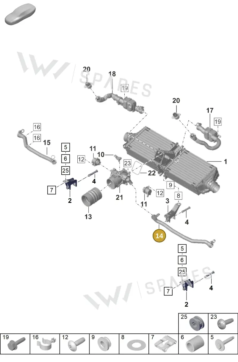 992129453A — Porsche 992 Carrera 4 GTS (2018-2024) diagram p53107200, position 14