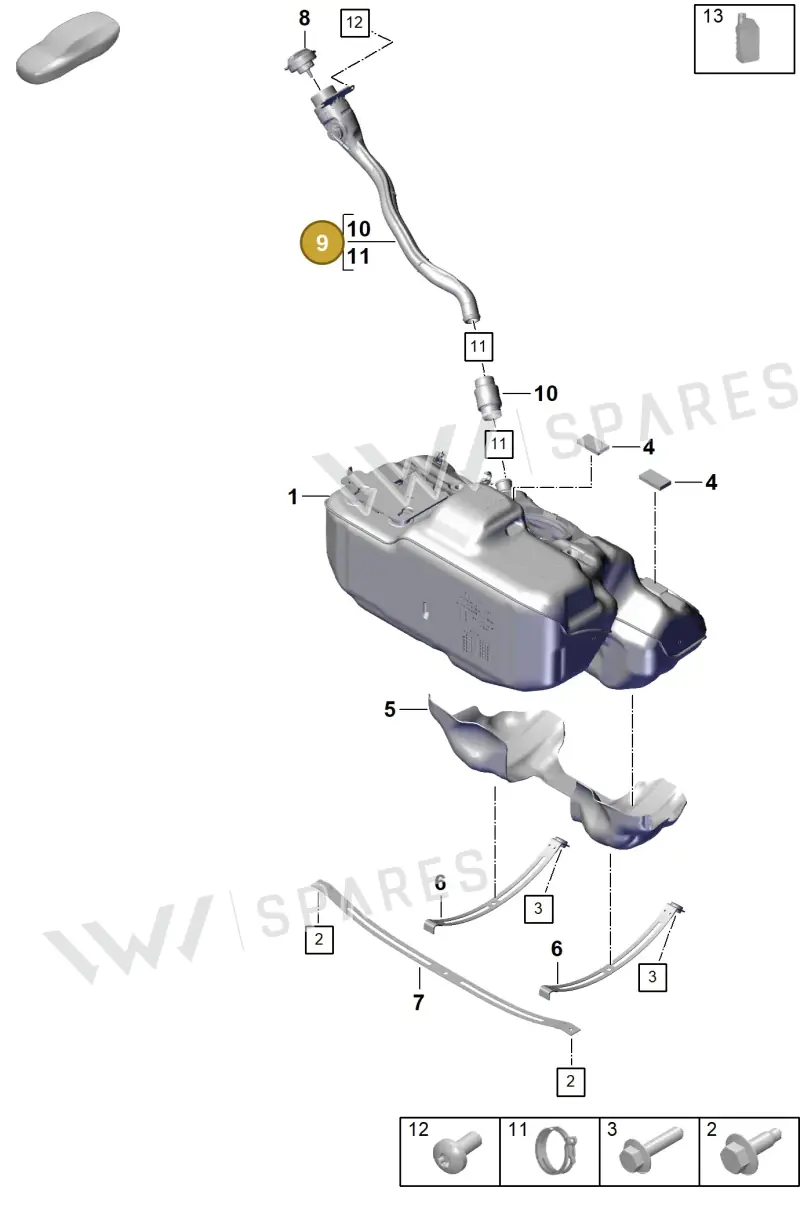 992201106K — Porsche 911 (2024-2025) diagram p63201000, position 9