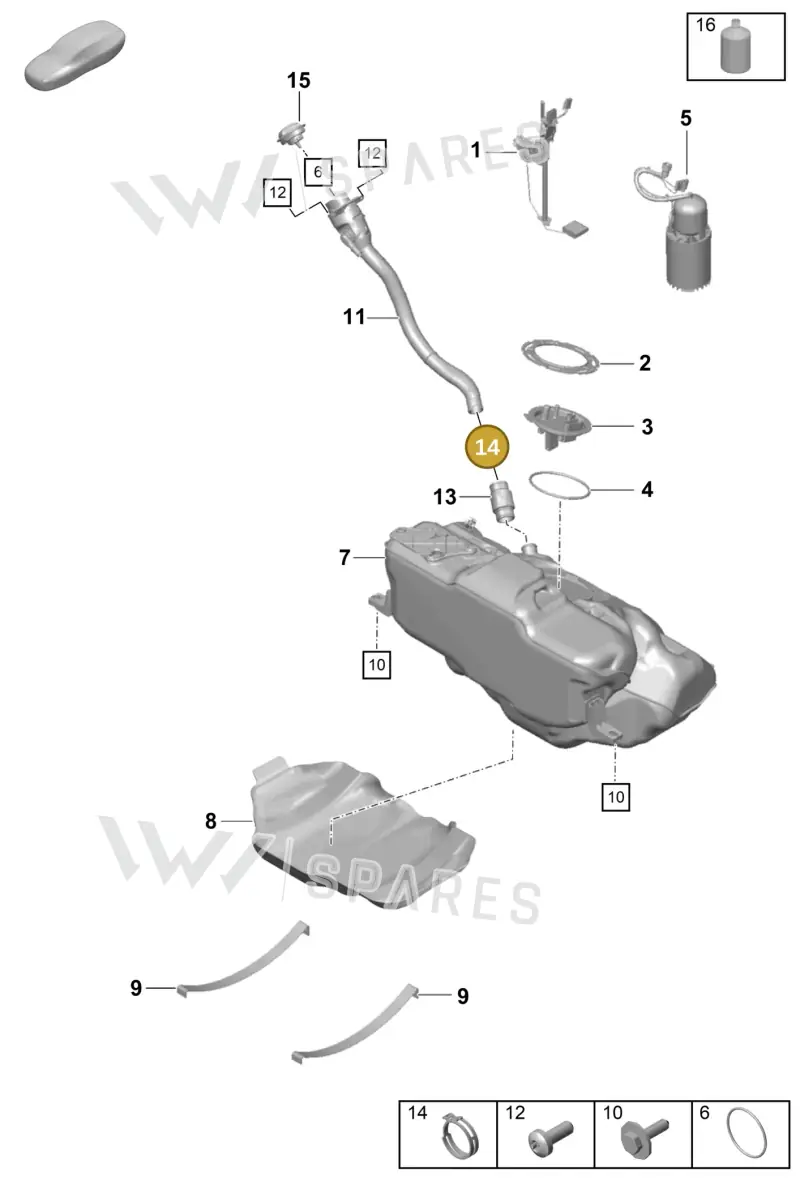 992201139 — Porsche Boxster Spyder (2019-2020) diagram p55201000, position 14