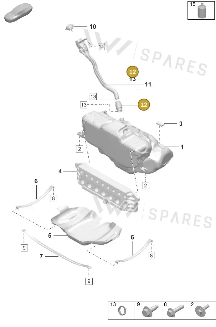 992201543A — Porsche GT3 RS (2021-) diagram p53201000, position 12