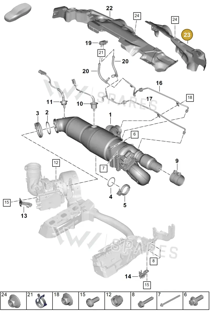 992253593F — Porsche 911 (2024-2025) diagram p63202210, position 23