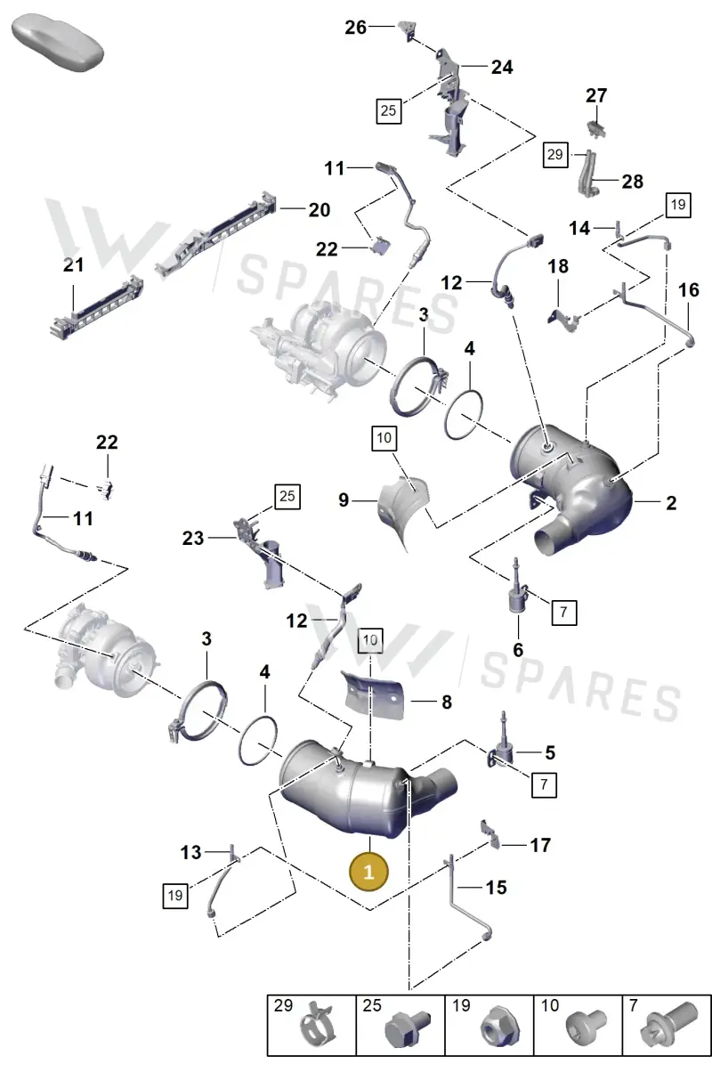 992254450P — Porsche 911 (2020-2022) diagram p57202200, position 1