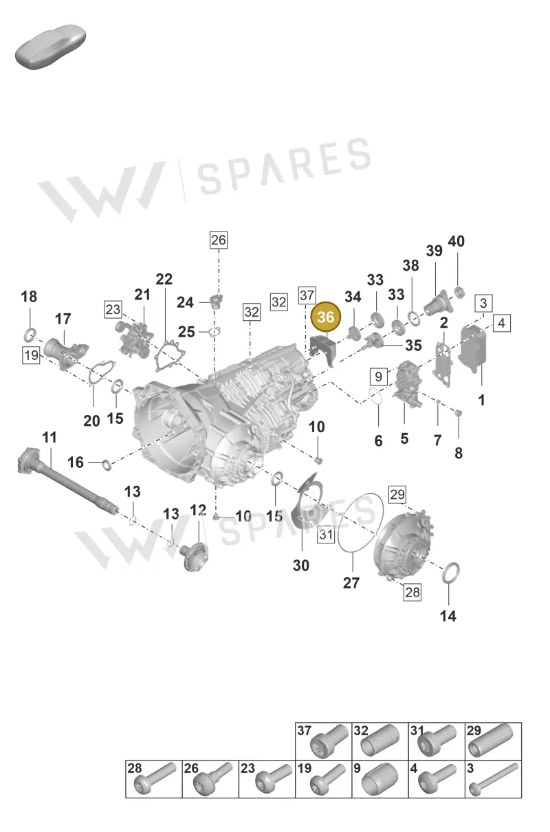 992399541 — Porsche 911 (2018-2024) diagram p53301100, position 36