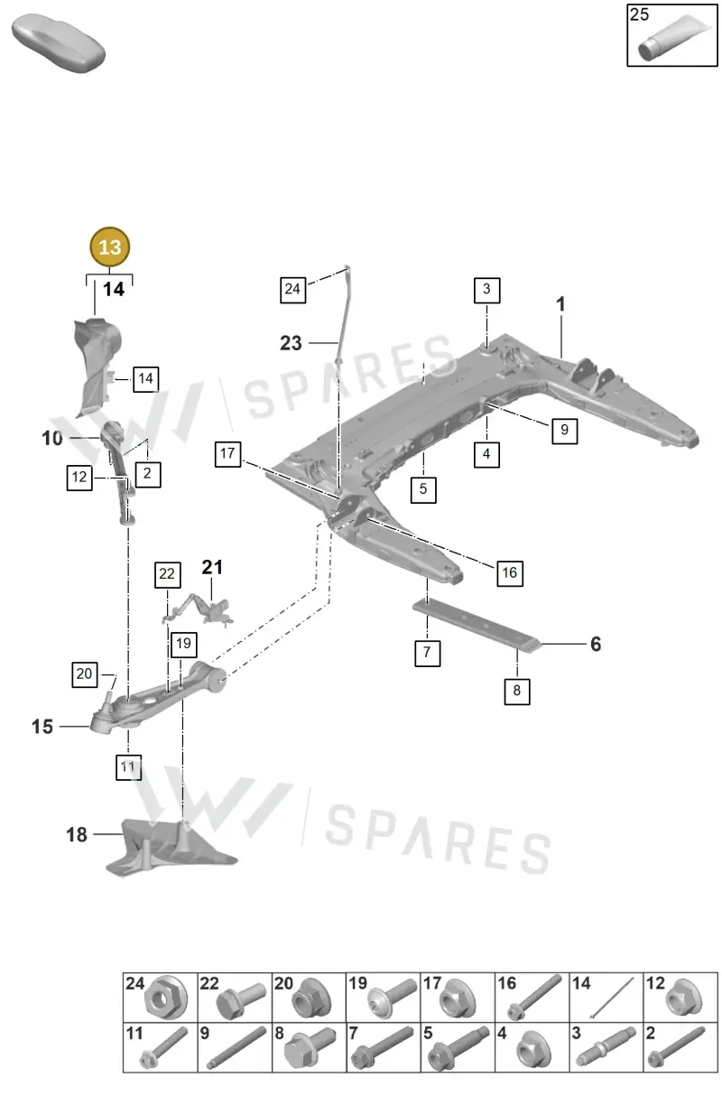 992407811J — Porsche 992 Carrera 4 GTS (2018-2024) diagram p53401000, position 13