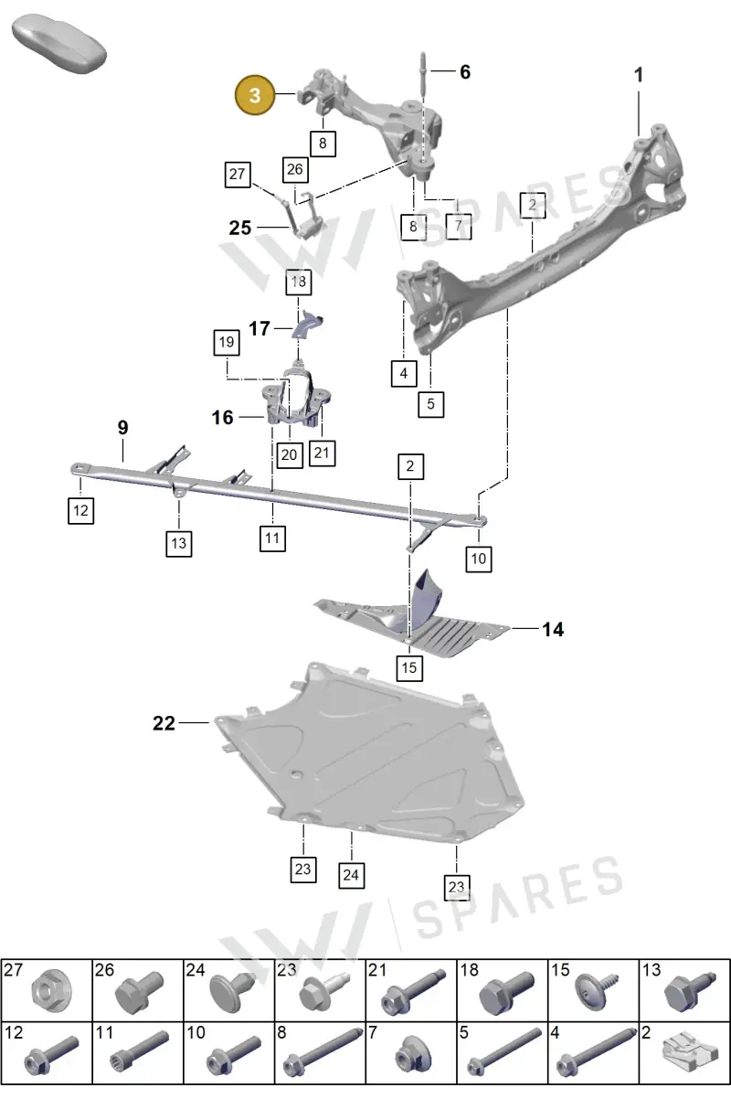 992505064C — Porsche 911 (2024-2025) diagram p63501000, position 3