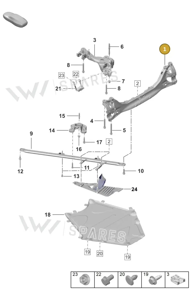 992505105A — Porsche 911 (2020-2022) diagram p57501005, position 1