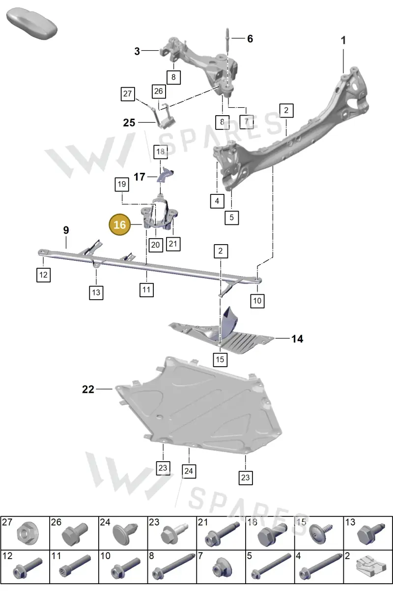 992505261G — Porsche 911 (2024-2025) diagram p63501000, position 16