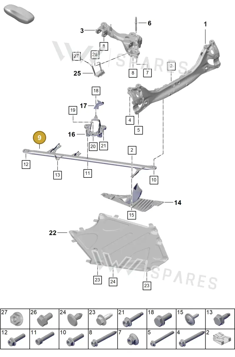 992505475P — Porsche 911 (2024-2025) diagram p63501000, position 9