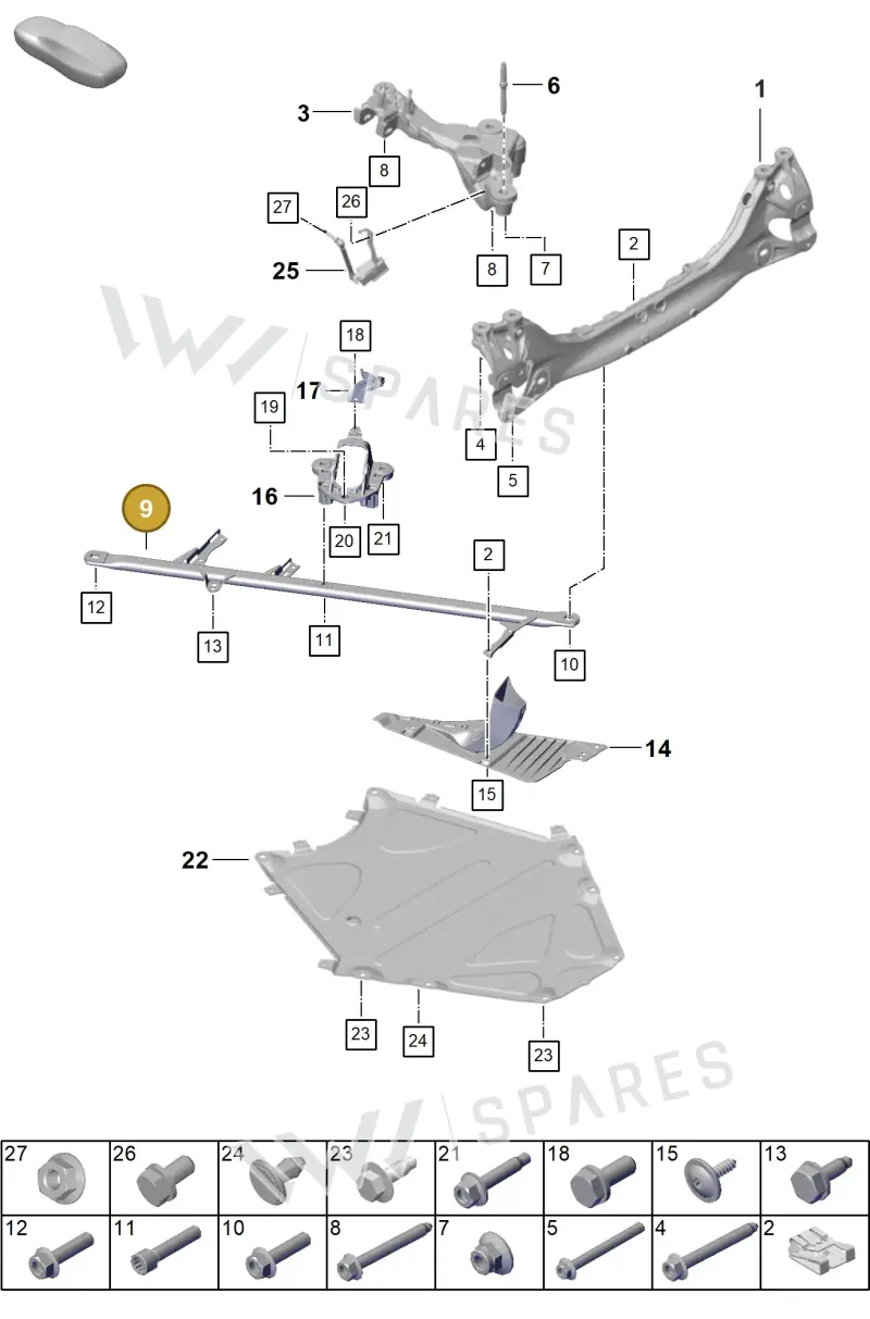 992505476N — Porsche 911 (2024-2025) diagram p63501000, position 9