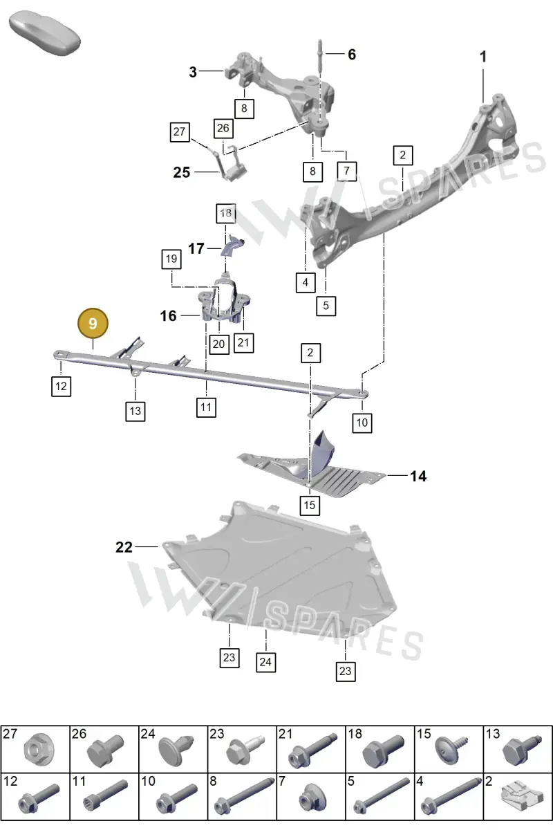 992505476P — Porsche 911 (2024-2025) diagram p63501000, position 9