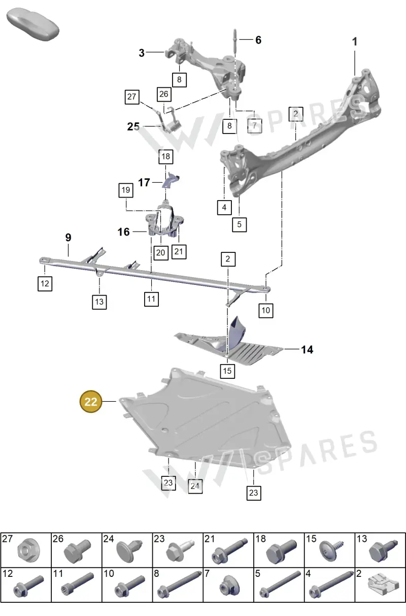 992505525B — Porsche 911 (2024-2025) diagram p63501000, position 22