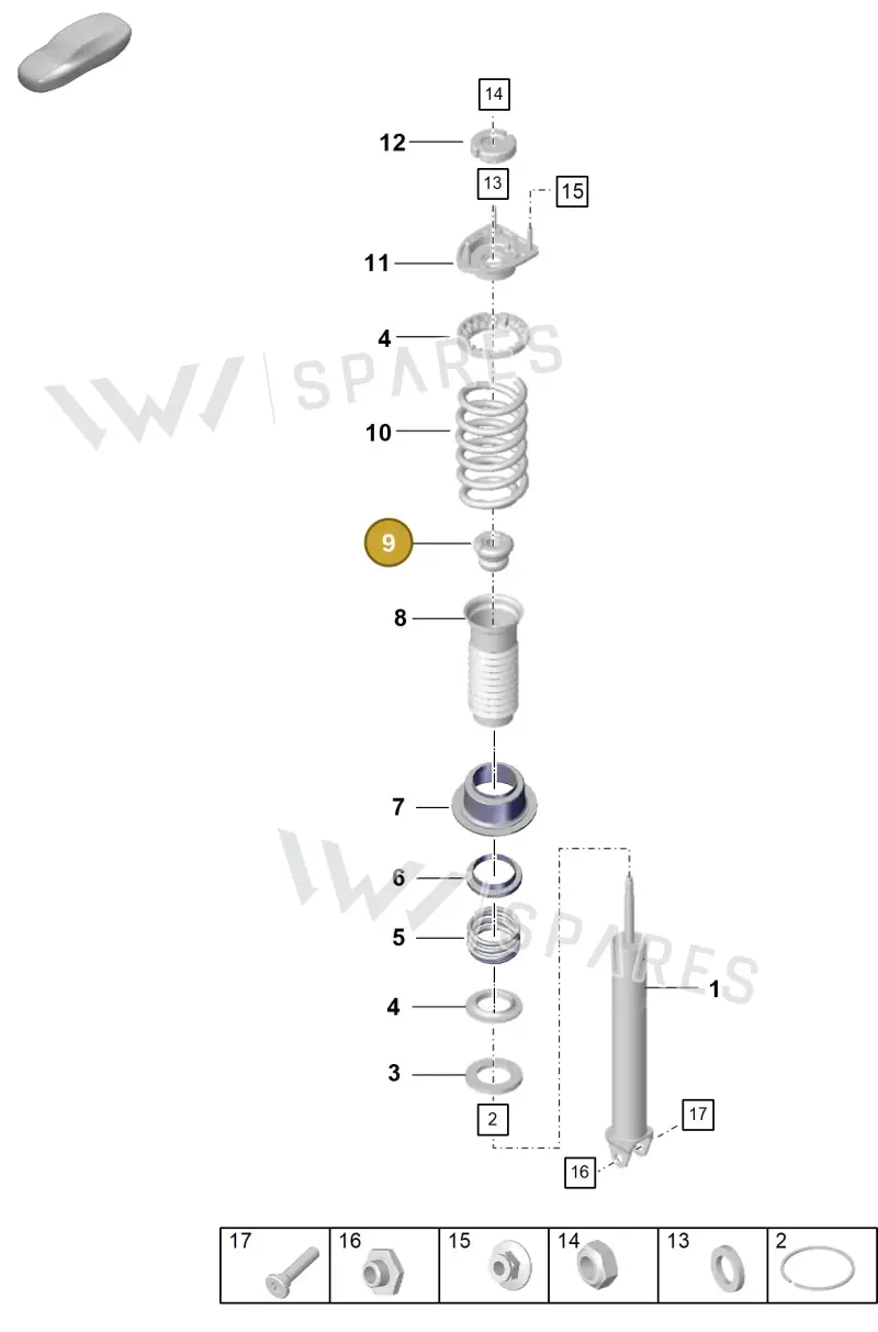 992512131D — Porsche 911 (2024-2025) diagram p57502010, position 9