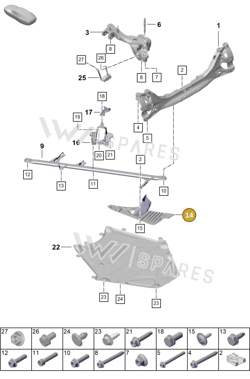 992521511A — Porsche 911 (2024-2025) diagram p63501000, position 14