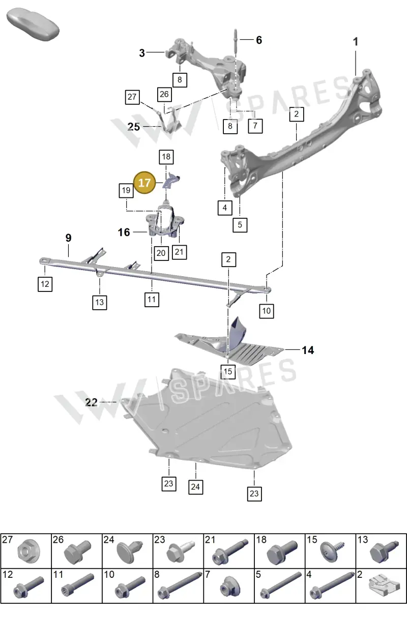 992611843 — Porsche 911 (2024-2025) diagram p63501000, position 17