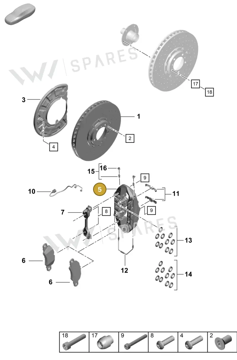 992615124BA — Porsche 911 (2020-2022) diagram p57602010, position 5