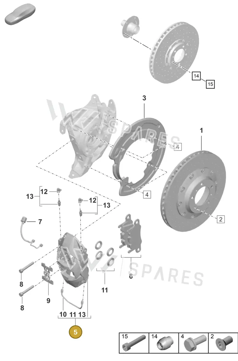 992615423T — Porsche 911 (2020-2022) diagram p57603010, position 5