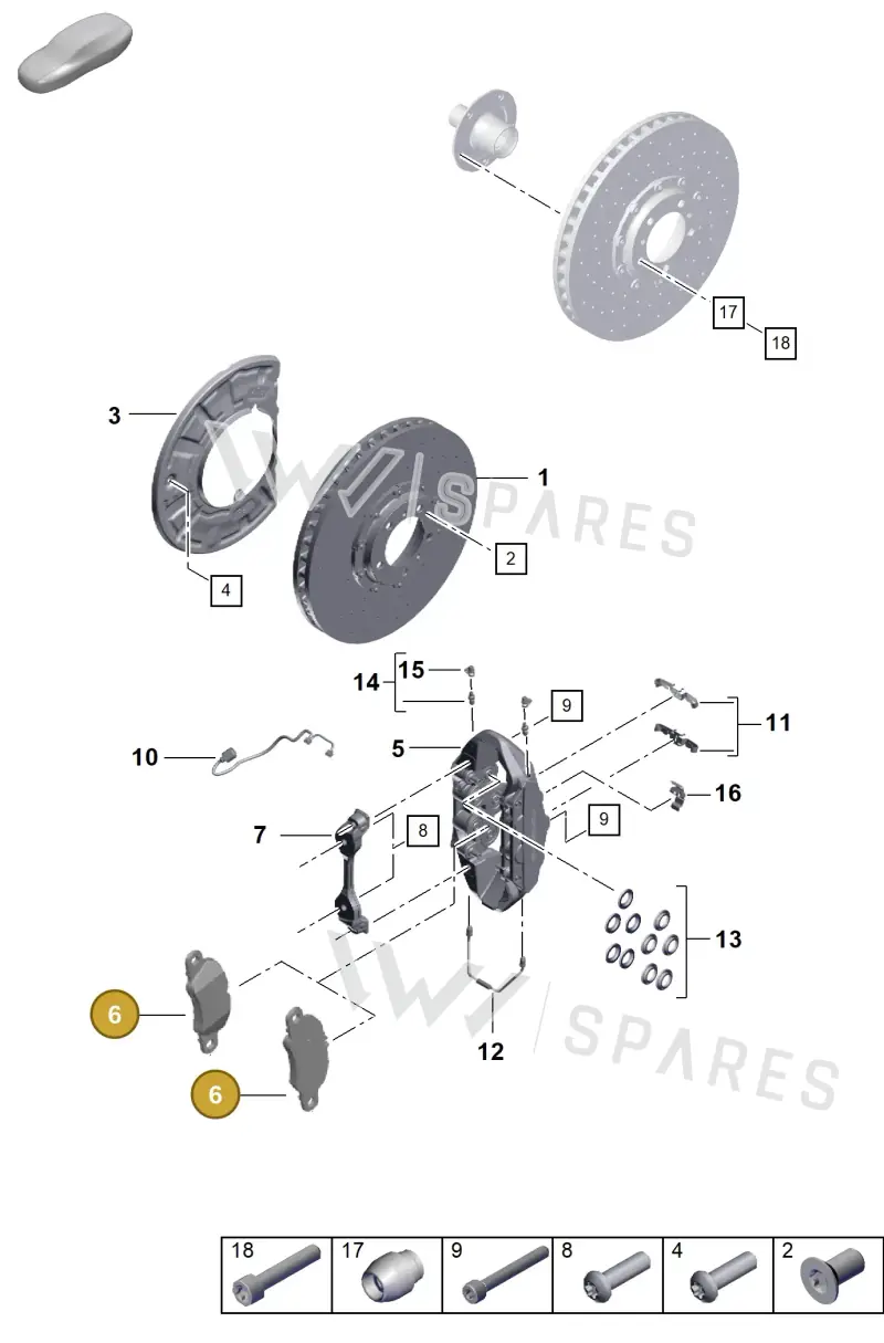 992698151K — Porsche 911 (2018-2024) diagram p57602000, position 6