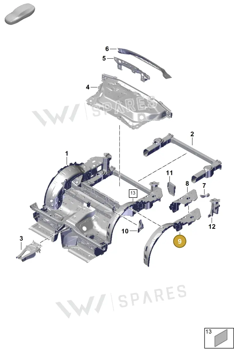 992801201CYGRV — Porsche 911 (2024-2025) diagram p63801300, position 9