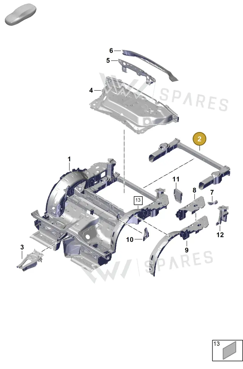 992803035BYGRV — Porsche 911 (2024-2025) diagram p63801300, position 2