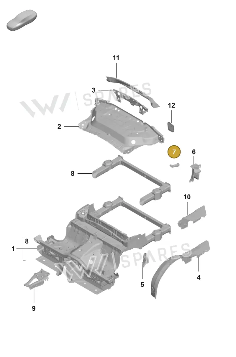 992804894Y — Porsche 992 Carrera 4 GTS (2018-2024) diagram p53801300, position 7