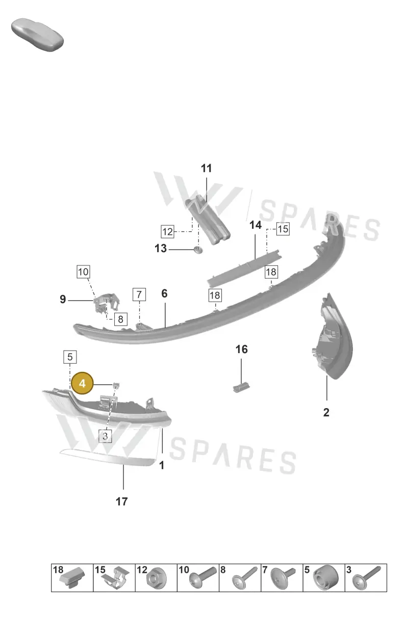 992806305A — Porsche 911 (2018-2024) diagram p53905050, position 4
