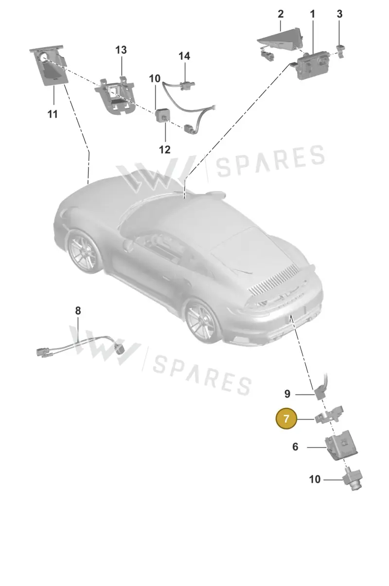 992807525A — Porsche 992 Sport Classic (2020-) diagram p57913000, position 7