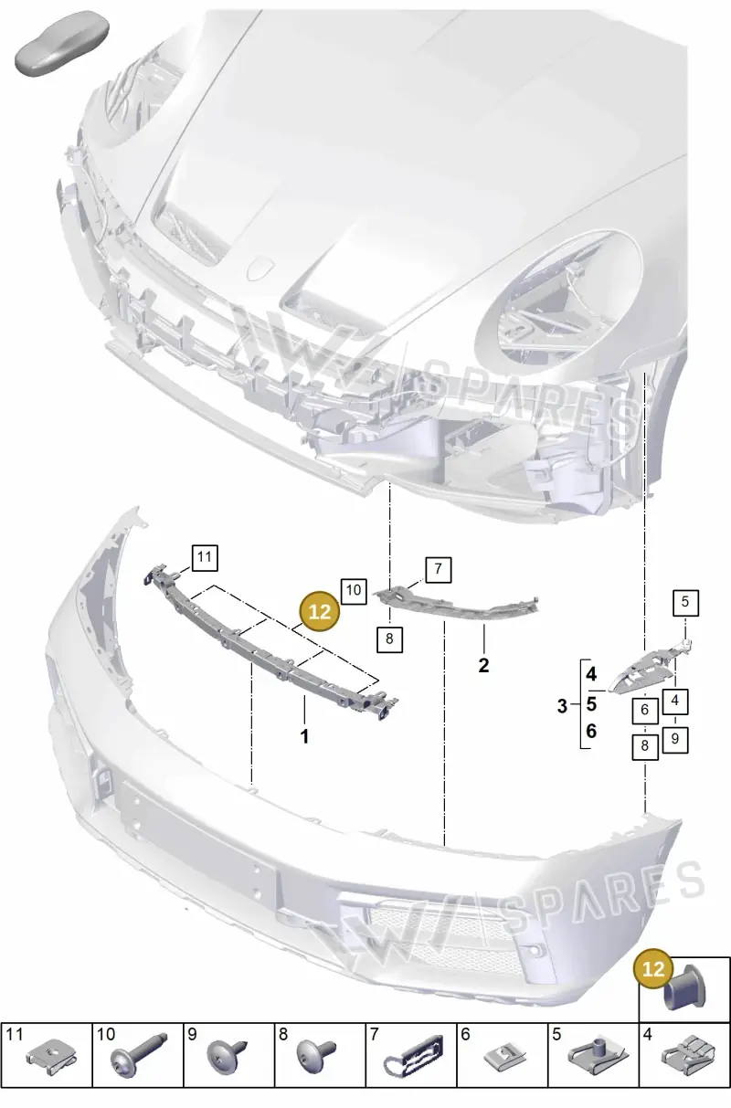 992807567 — Porsche 911 (2018-2024) diagram p53802220, position 12