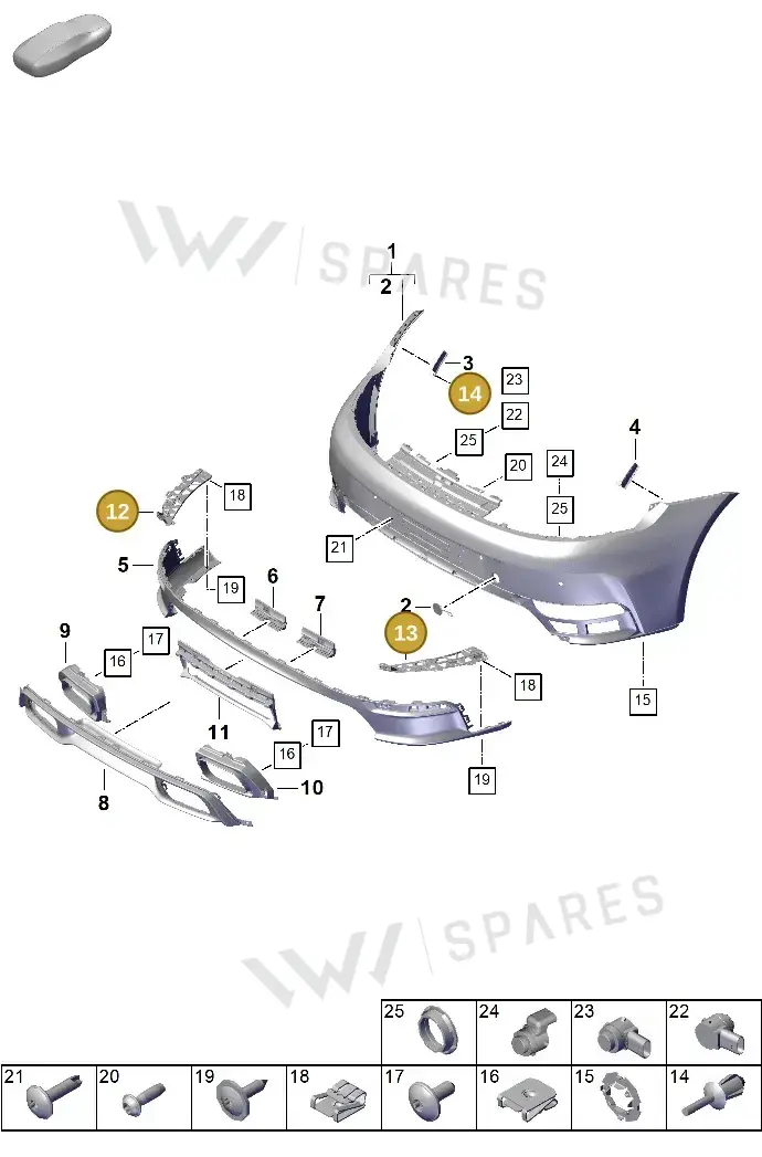 992807591 — Porsche 911 (2024-2025) diagram p63802500, position 12+13+14