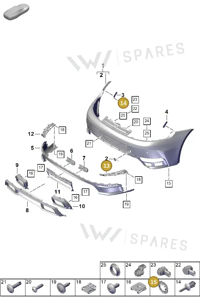 992807592 — Porsche 911 (2024-2025) diagram p63802500, position 13+14+15