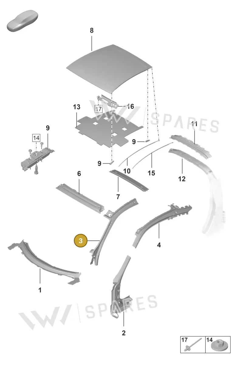 992809178BYGRV — Porsche 911 (2018-2024) diagram p53801450, position 3