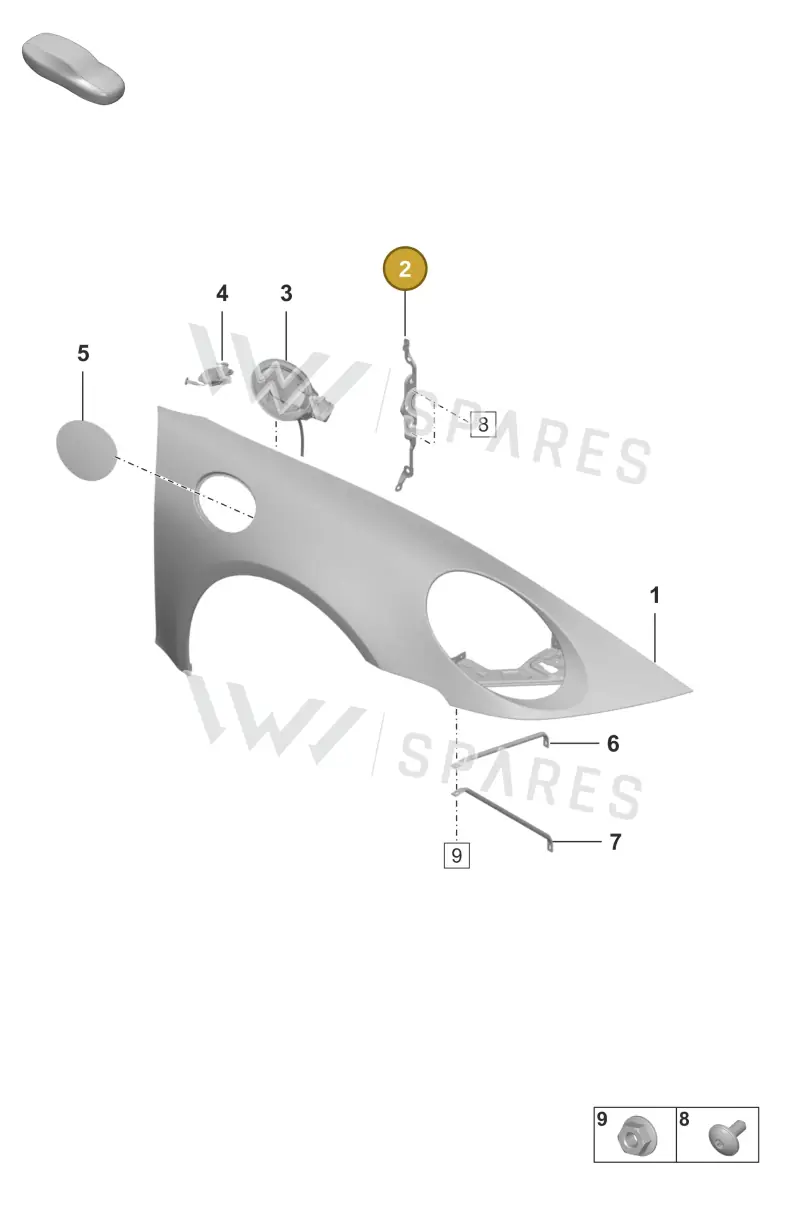 992809574YGRV — Porsche 911 (2018-2024) diagram p53801400, position 2