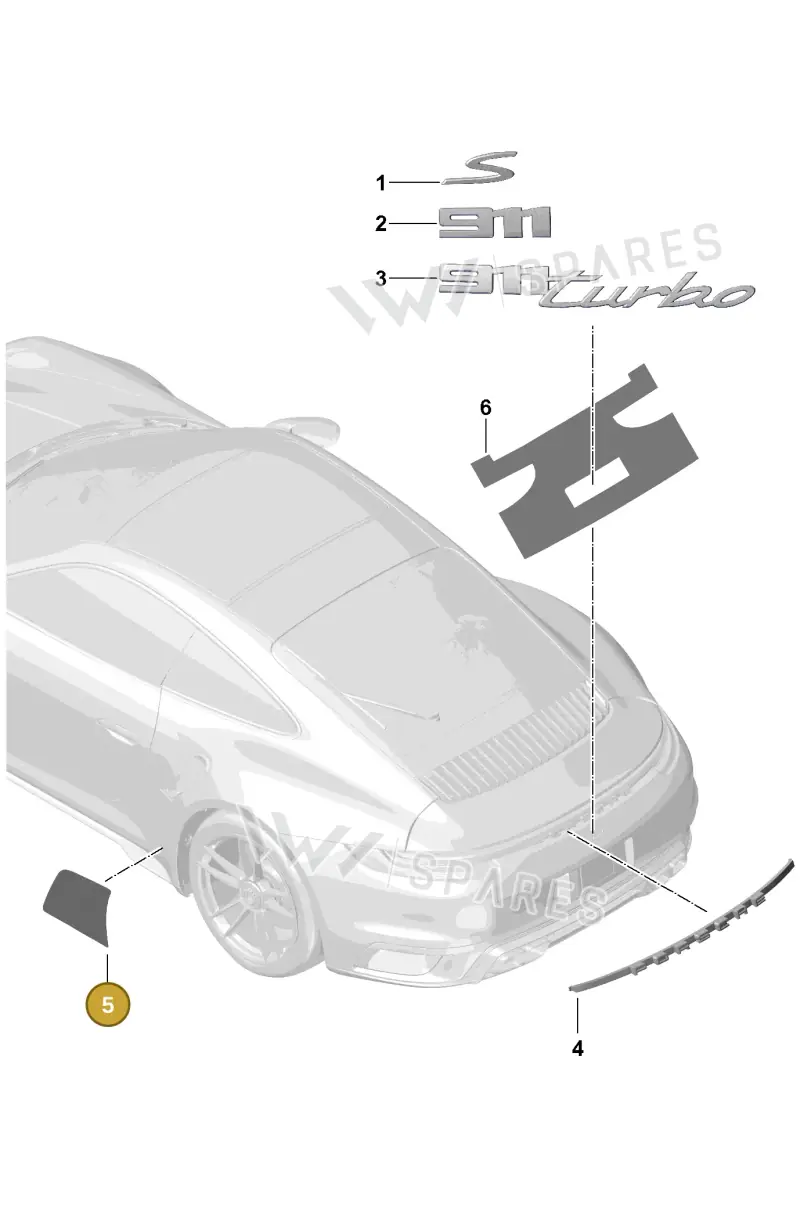 992809691C — Porsche 911 (2020-2022) diagram p57810000, position 5