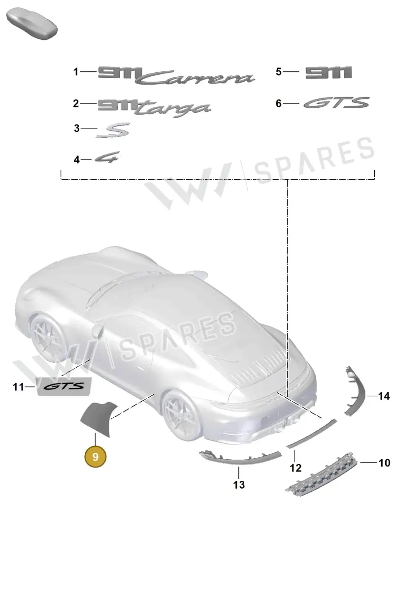992809691 — Porsche 992 Carrera Coupe (2024-) diagram p63810000, position 9